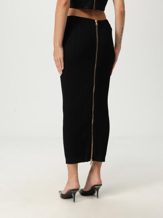 25FW 발망 롱 스커트 FF1LD066KI50 0PA Black - BALMAIN