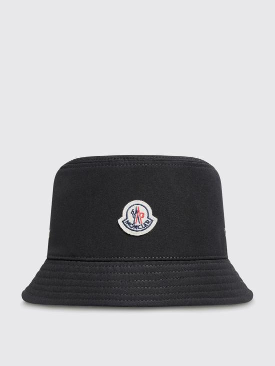 25FW 몽클레어 로고 코튼 블렌드 버킷 햇 K20933B0003457843 999 Black