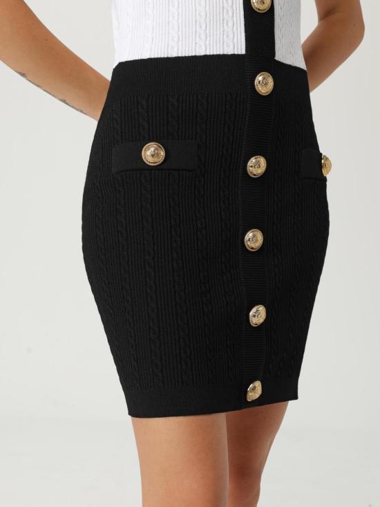 25FW 발망 롱 원피스 FF1R6033KI50 EAB Black - BALMAIN