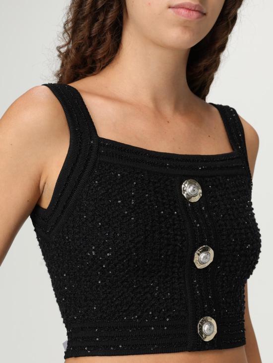 25FW 발망 민소매 티셔츠 FF1AB052KI74 0PA Black - BALMAIN