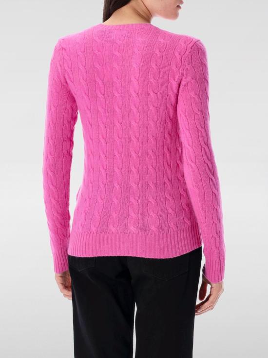 25FW 폴로 랄프로렌 폴로 자수 케이블 니트 스웨터 211971865 008 Pink - POLO RALPH LAUREN