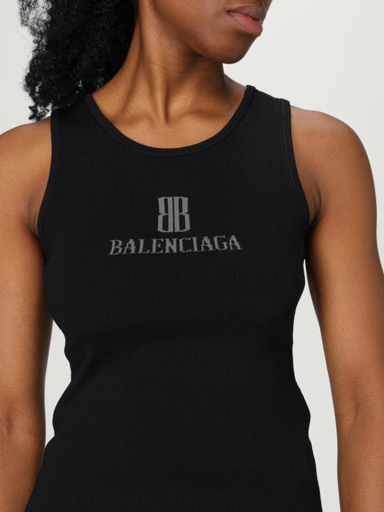 25FW 발렌시아가 민소매 티셔츠 835500T5231 1369 Black - BALENCIAGA