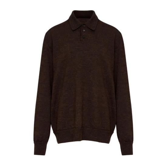 25FW 마르지엘라 엘보 패치 폴로 니트  S50GL0061M13098 144M Brown