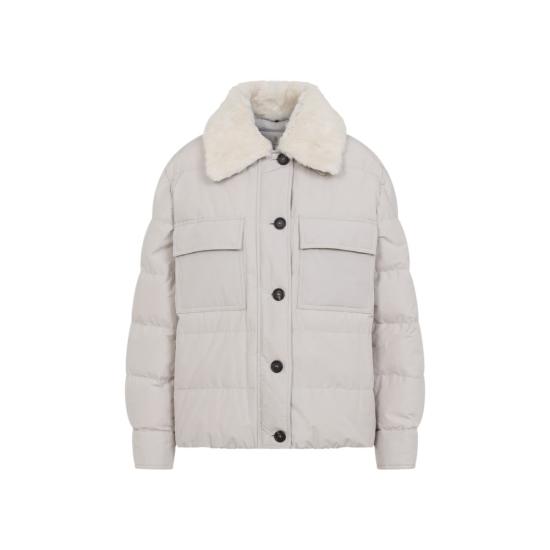 25FW 브루넬로 쿠치넬리 퍼 장식 다운 자켓  MG5017688 7958 GREY