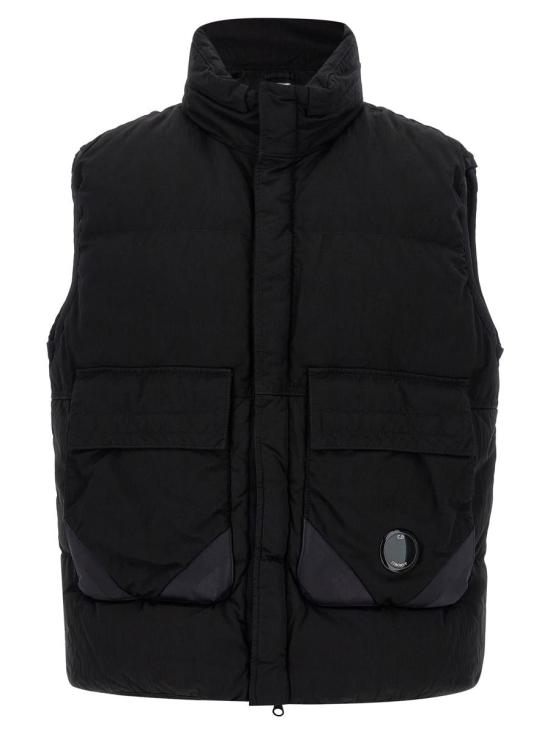 25FW 씨피 컴퍼니 에코 크롬 R 믹스드 후드 다운 질레  19CMVE028A006369M999 Black