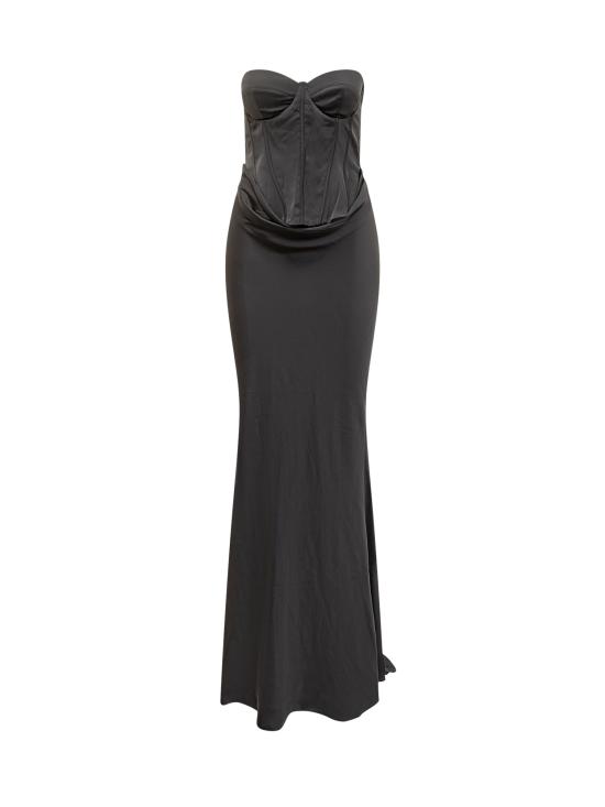 25FW 로테이트 롱 원피스 114330100 100 BLACK