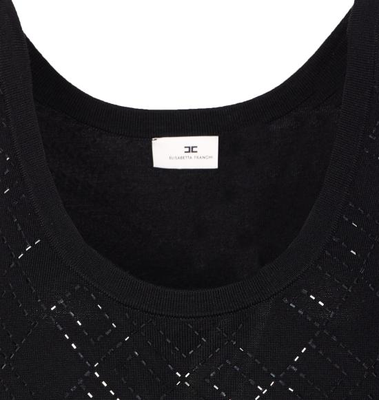 25FW 엘리자베타프랜치 민소매 티셔츠 TK59B56E2 188 Black - ELISABETTA FRANCHI
