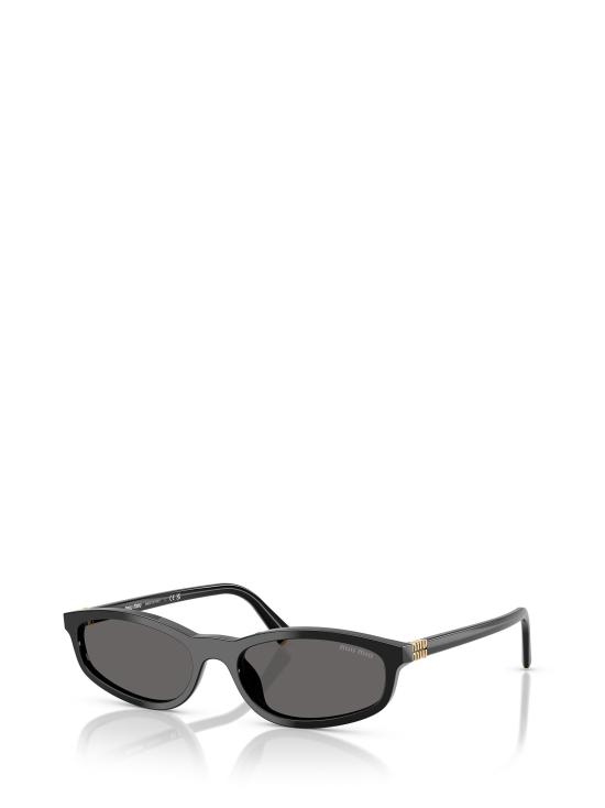 26FW 미우미우 타원형 프레임 선글라스 MU A06S 16K08Z BLACK - MIU MIU