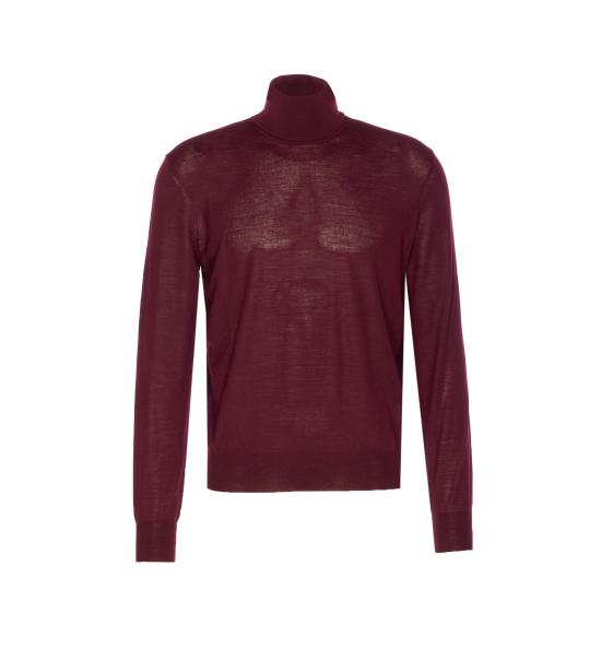 25FW 생로랑 울 터틀넥 스웨터 821739 Y76GM6040 Red