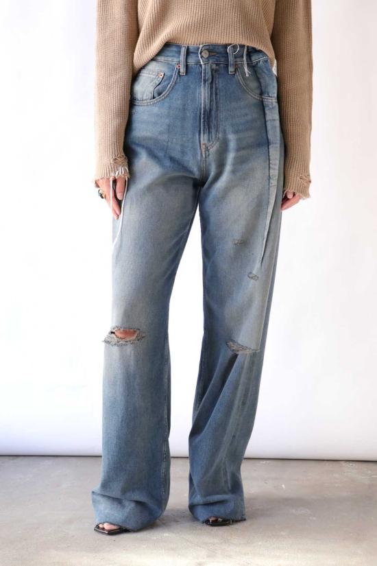  MM6 메종마르지엘라 데님 팬츠 Mm6 메종 마르지엘라 5포켓  그레이/블루 - MM6 MAISON MARGIELA