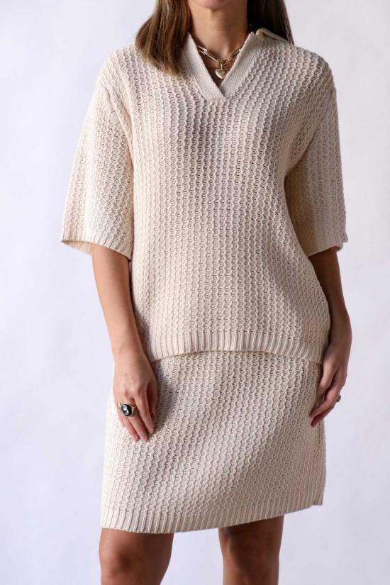  로렌 마누지안 반팔 티셔츠 랙 폴로 아이보리