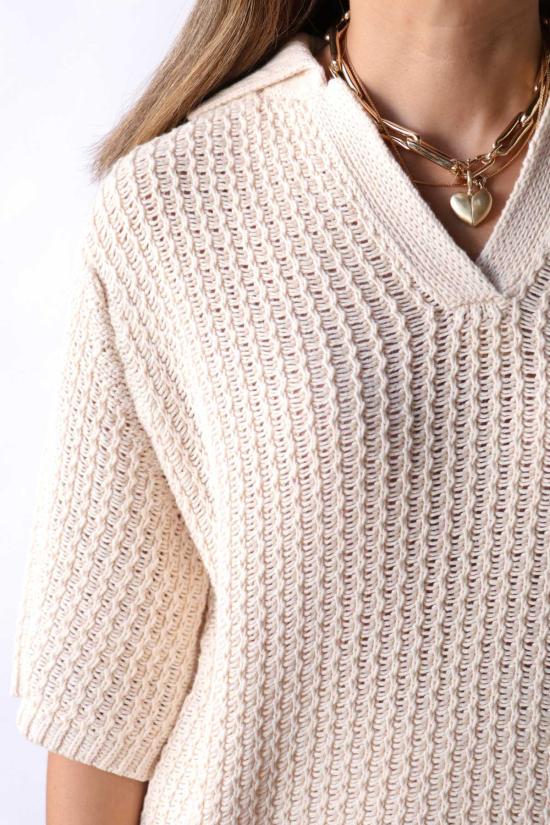  로렌 마누지안 반팔 티셔츠 랙 폴로 아이보리 - LAUREN MANOOGIAN