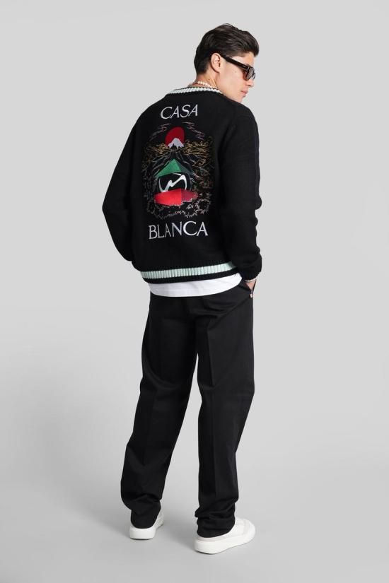 25FW 카사블랑카 가디건 422837 MPF25 KW 1001 Black - CASABLANCA