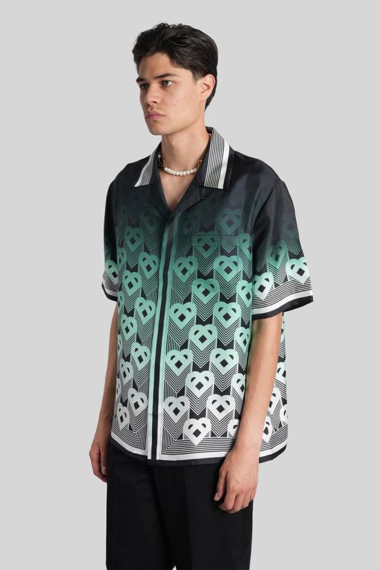 25FW 카사블랑카 반팔 셔츠 424109 MPF25 SH 003 Black - CASABLANCA