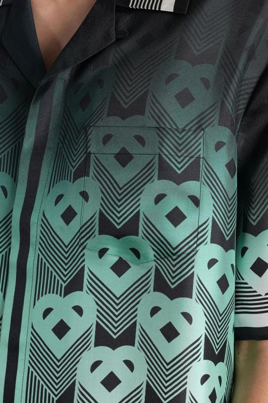 25FW 카사블랑카 반팔 셔츠 424109 MPF25 SH 003 Black - CASABLANCA