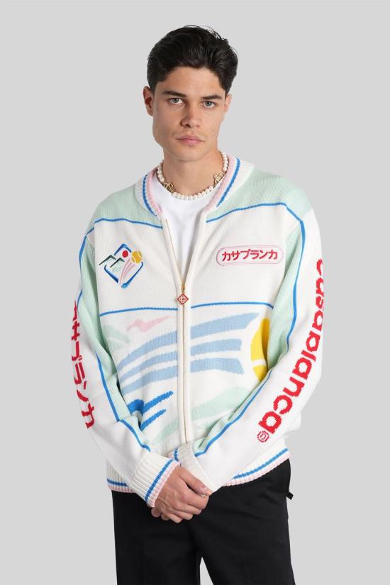 25FW 카사블랑카 스웨터 422836 MPF25 KW 1035 WHITE