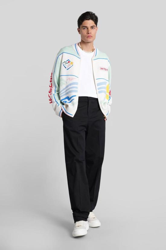 25FW 카사블랑카 스웨터 422836 MPF25 KW 1035 WHITE - CASABLANCA