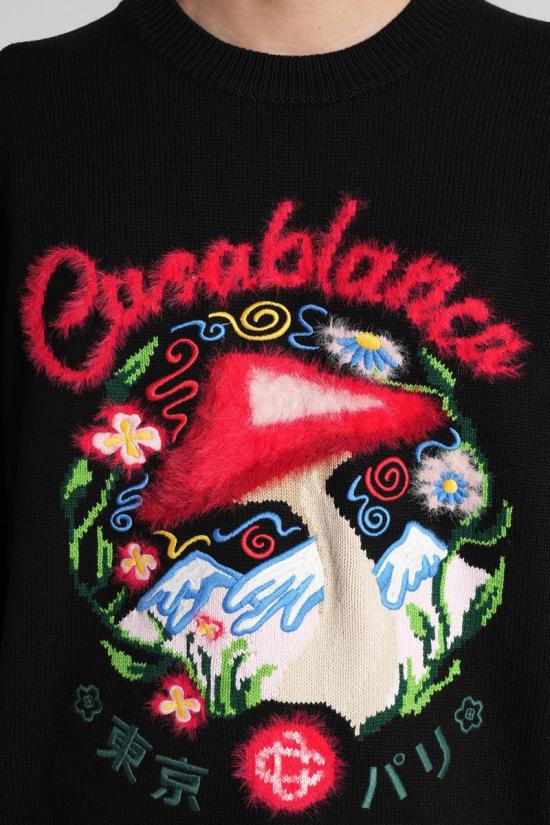 25FW 카사블랑카 스웨터 422835 MPF25 KW 1118 Black - CASABLANCA