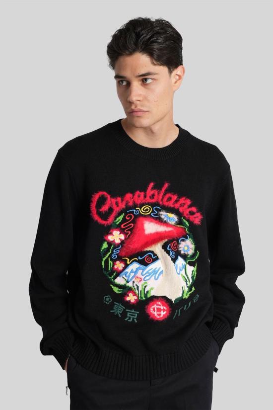 25FW 카사블랑카 스웨터 422835 MPF25 KW 1118 Black