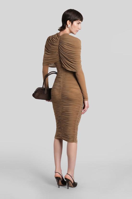 25FW 마그다뷰트림 미디 원피스 424317 328725 Brown - MAGDA BUTRYM