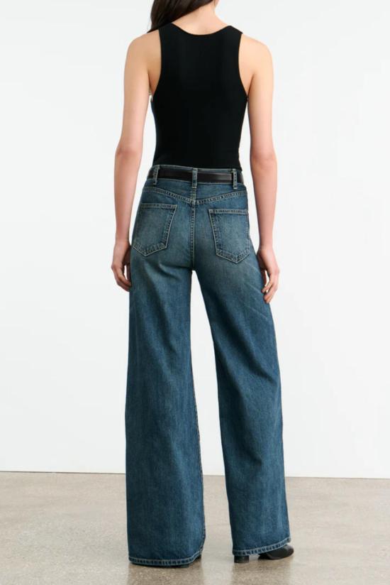  닐리로탄 데님 팬츠 닐리 로탄 살로메 와이드 레그 리지드 진 사이먼 워시 - NILI LOTAN