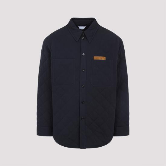 25FW 보테가베네타 퀄팅 코튼 오버셔츠 837036V5O604246 blue - BOTTEGA VENETA