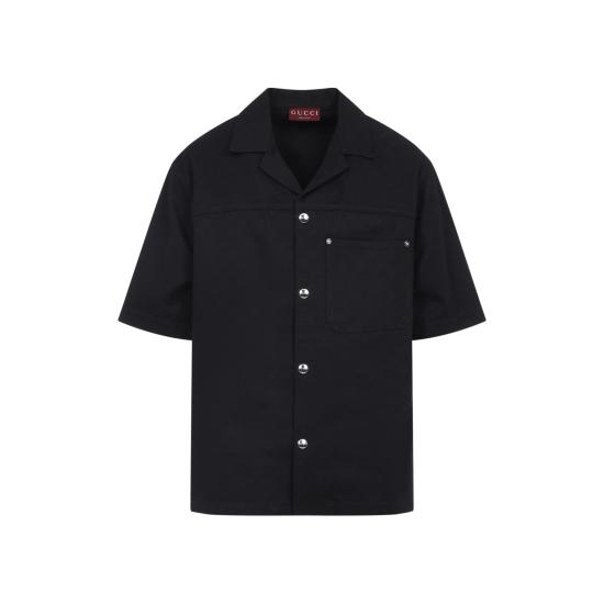 25FW 구찌 코튼 데님 자카드 셔츠 832581XDDCG1000 black