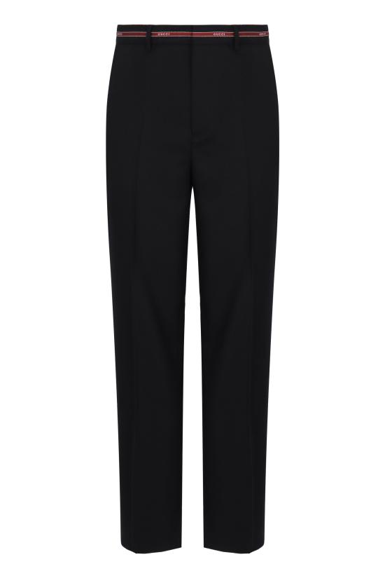 25FW 구찌 셀비지 디테일 울 팬츠 832544Z7AQV4668 black