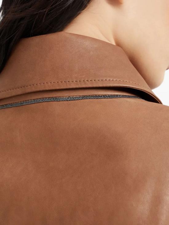 25FW 브루넬로 쿠치넬리 가죽 자켓 MPLOU7766 C9900 - BRUNELLO CUCINELLI