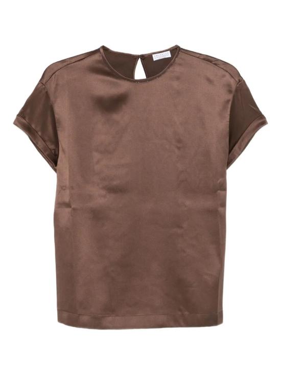 25FW 브루넬로 쿠치넬리 실크 크루넥 탑 M0C59DE310 C4280