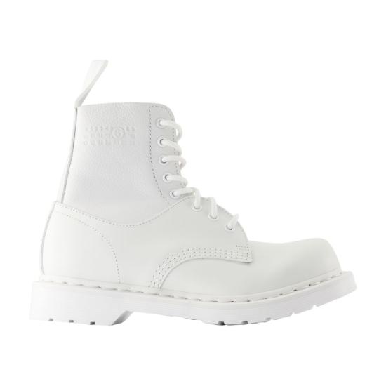 25SS MM6 X DR MARTENS 부츠 SH3WU0013P7006 HB009 WHITE