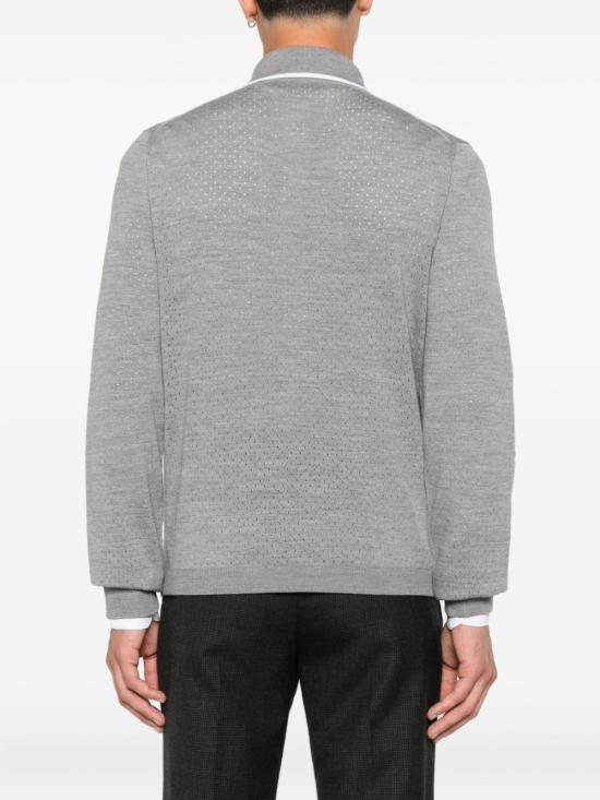 25FW 구찌 버튼 플라켓 폴로 스웨터  824573XKESP1130 GREY - GUCCI