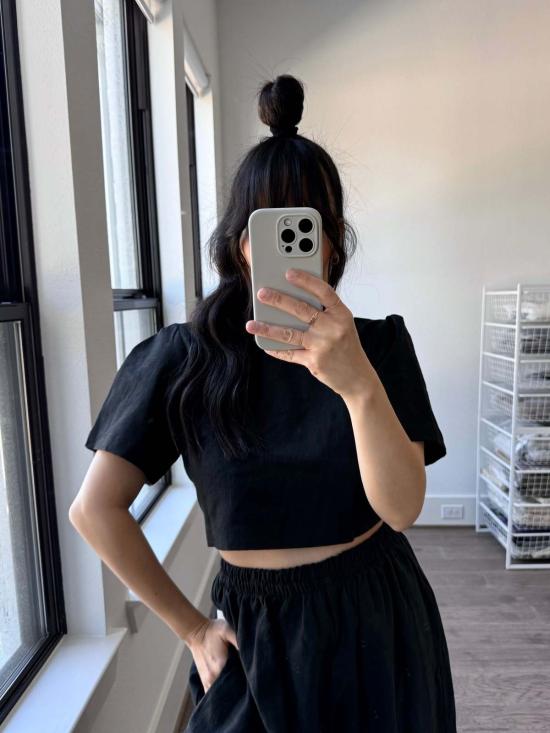  Nettle Studios 스트레이트 팬츠 네틀 스튜디오 미드 이지 팬츠 블랙 - OTHER BRANDS