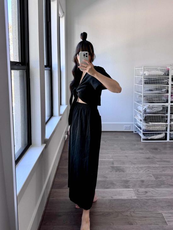  Nettle Studios 스트레이트 팬츠 네틀 스튜디오 미드 이지 팬츠 블랙 - OTHER BRANDS