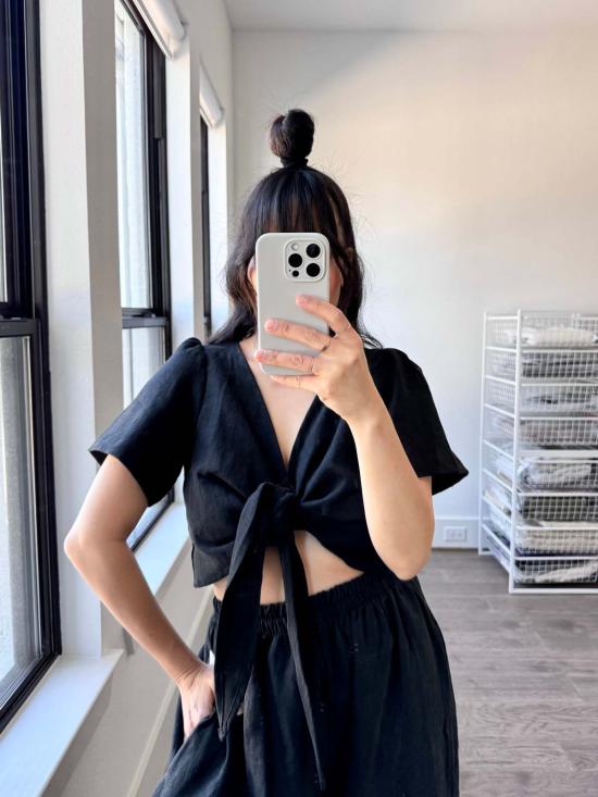  Nettle Studios 스트레이트 팬츠 네틀 스튜디오 미드 이지 팬츠 블랙 - OTHER BRANDS