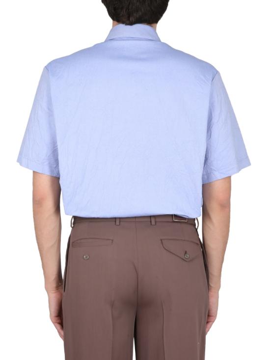26FW 구찌 베어 모티프 자수 반소매 셔츠 732522 ZANF74910 BABY BLUE - GUCCI