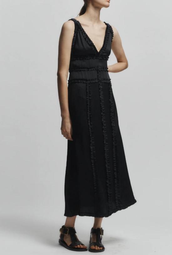  세인트 아트 롱 원피스 놀라 장식 실크 드레스 - SAINT ART