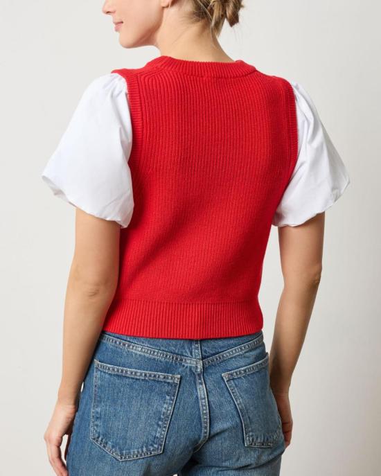  릴라 피 터틀넥 릴라 P. 믹스 미디어  스웨터 스칼렛 - LILLA P