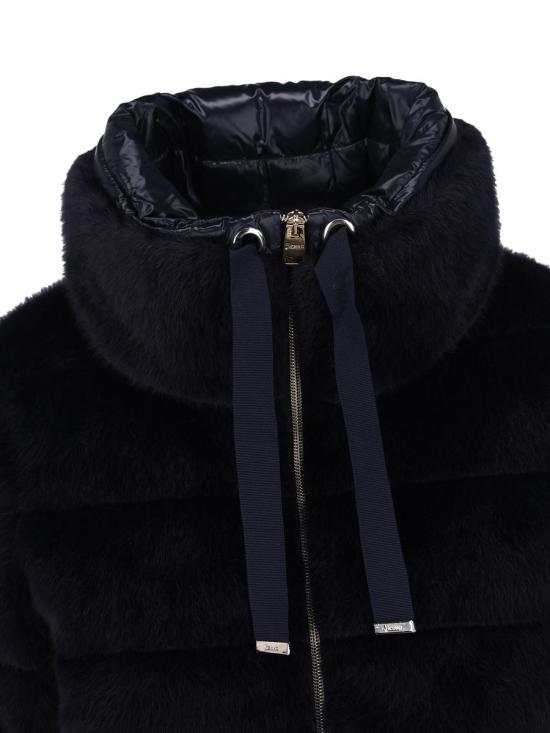 25FW 에르노 레이디 얼터너티브 퍼 & 울트라라이트 나일론 베스트  PI002123D126309200 AI25 BLUE - HERNO