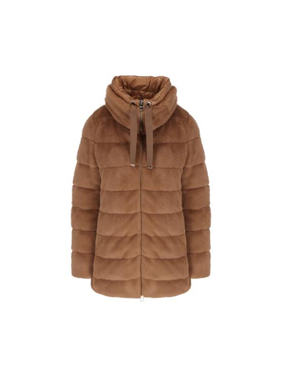 25FW 에르노 레이디 얼터너티브 퍼 & 울트라라이트 나일론 베스트  PI002123D126302157 AI25 Brown