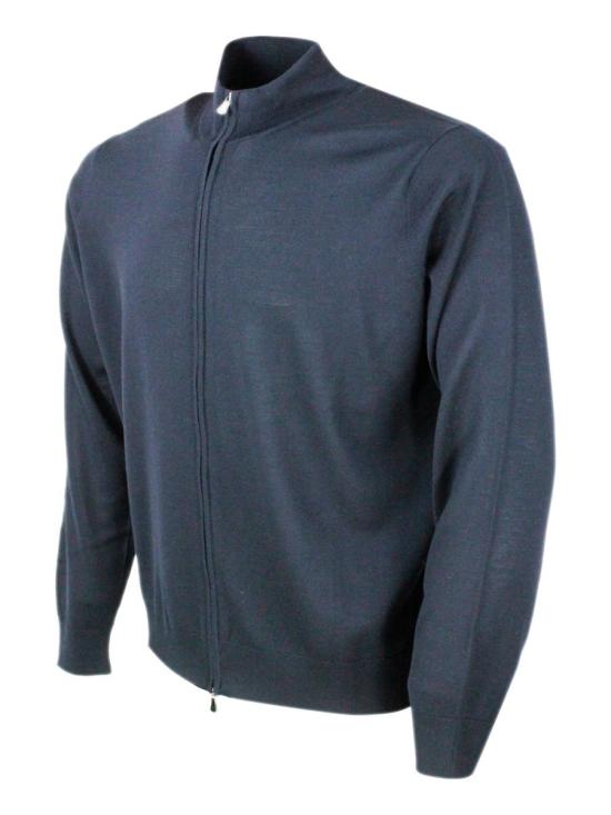 25FW 필리포 드 로렌티스 집업 니트 FZ1MLRM16R890 BLUE - FILIPPO DE LAURENTIIS