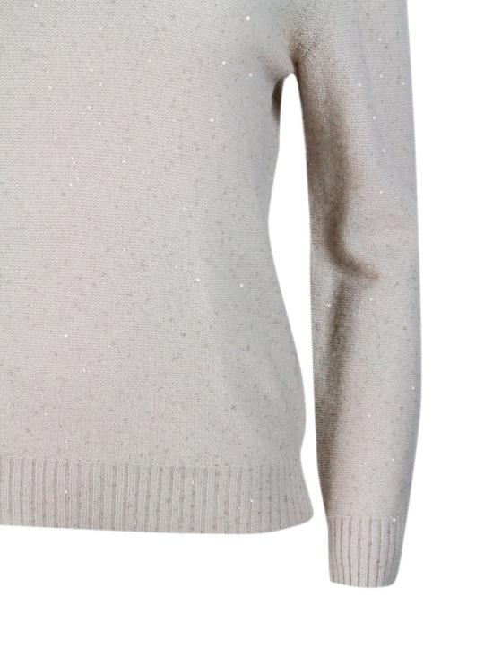 25FW 파비아나 필리피 울 실크 스팽글 스웨터  MAD215F066D2960158 Beige - FABIANA FILIPPI