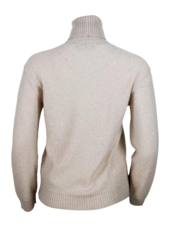 25FW 파비아나 필리피 울 실크 스팽글 스웨터  MAD215F066D2960158 Beige - FABIANA FILIPPI