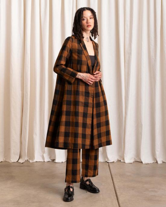  알리 골든 자켓 노치 재킷 구리색/검정색 플레드 - ALI GOLDEN