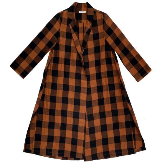  알리 골든 자켓 노치 재킷 구리색/검정색 플레드