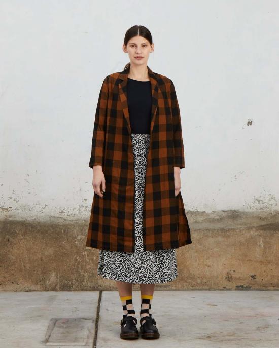  알리 골든 자켓 노치 재킷 구리색/검정색 플레드 - ALI GOLDEN