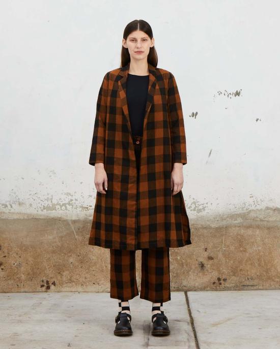  알리 골든 자켓 노치 재킷 구리색/검정색 플레드 - ALI GOLDEN