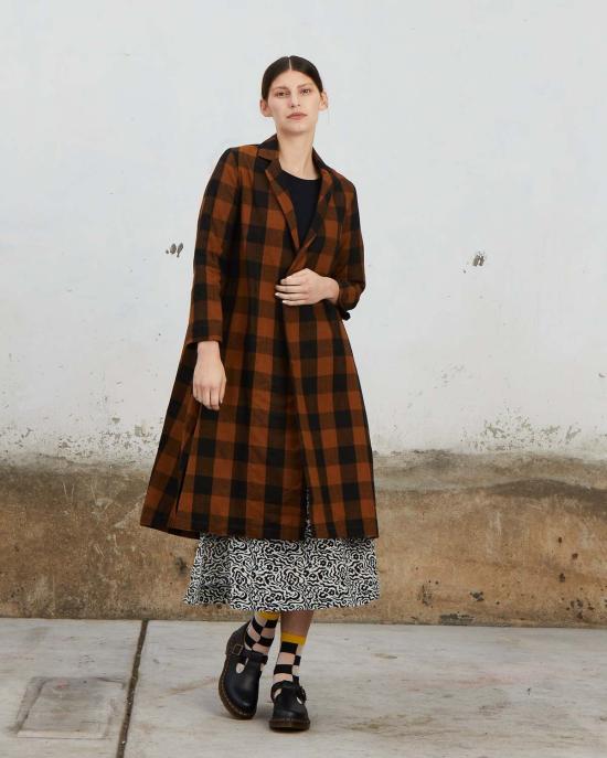  알리 골든 자켓 노치 재킷 구리색/검정색 플레드 - ALI GOLDEN