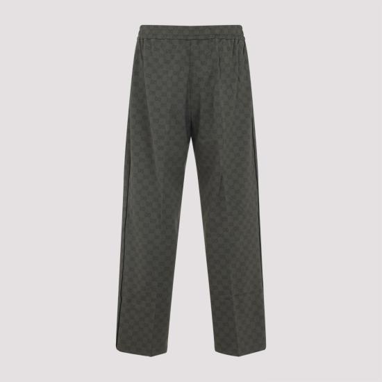 25FW 구찌 GG 저지 자카드 팬츠 814182 XJHFV 3266 NEW FOREST GREEN - GUCCI