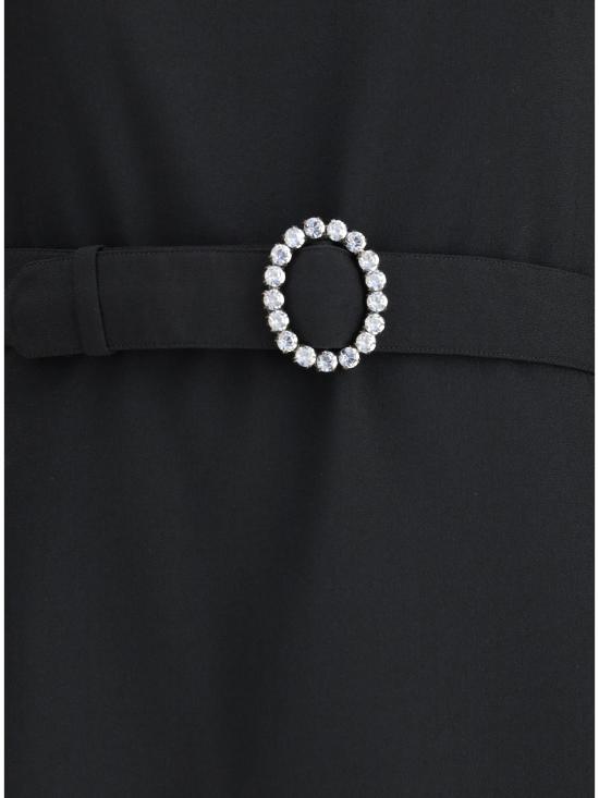 25FW 생로랑 숏 원피스 819619Y012W 1000 BLACK - SAINT LAURENT